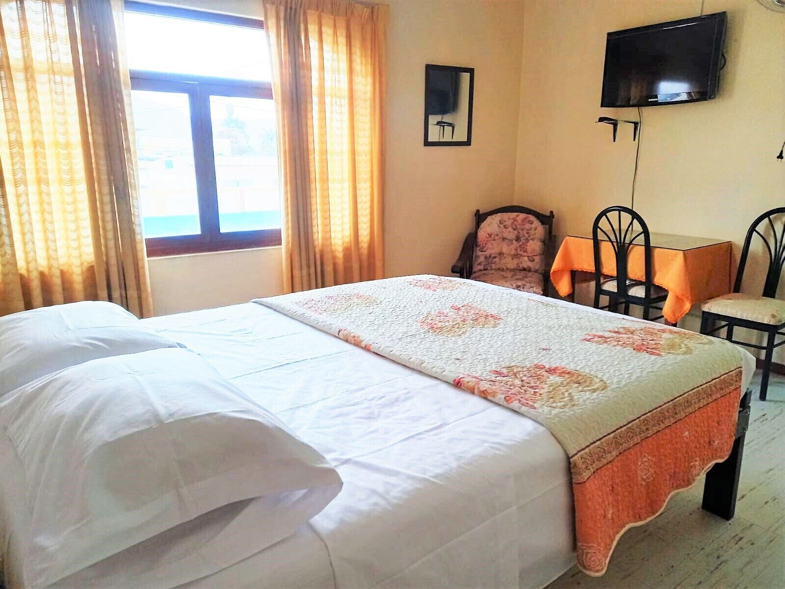 Memory foam beds, laptop workspace, free WiFi, bed sheets