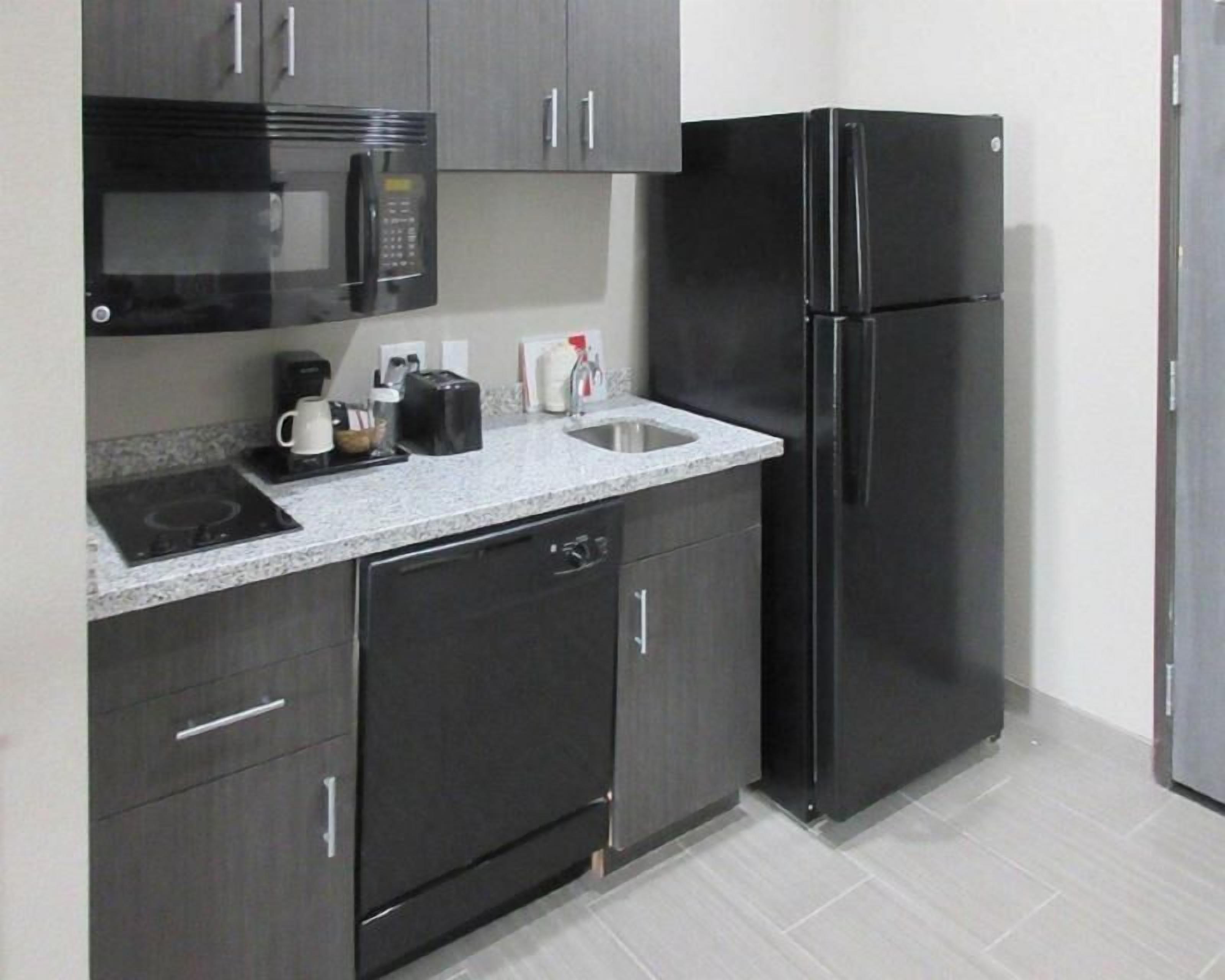 Fridge, microwave, stovetop, dishwasher