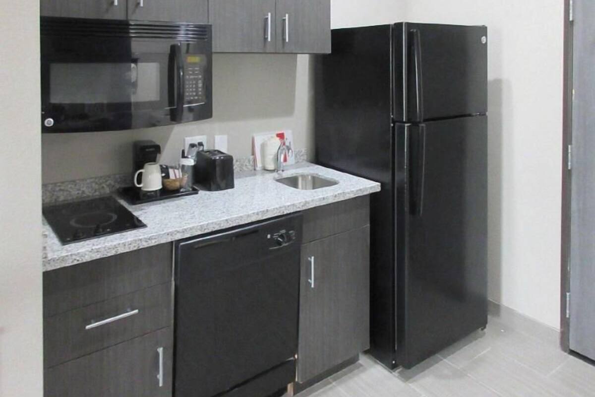 Fridge, microwave, stovetop, dishwasher