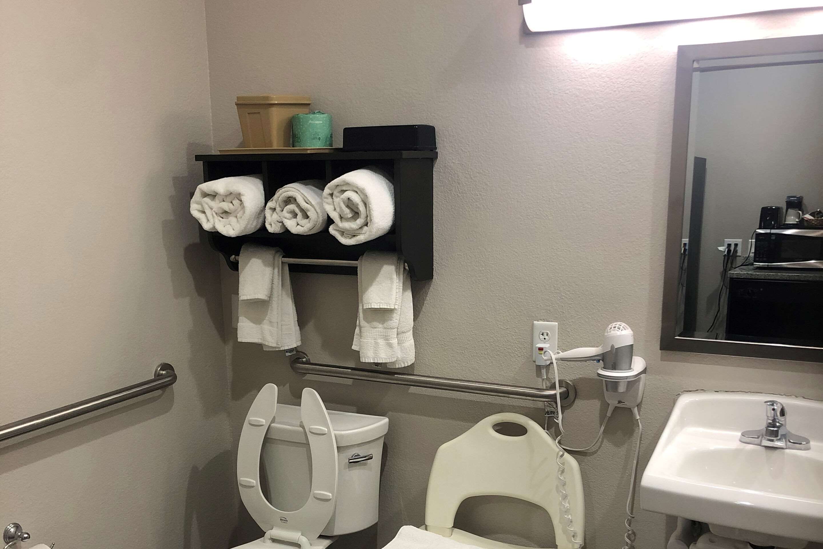 suite, 2 queen beds, accessible, non smoking (accessible tub, mobility & hearing) | desk, laptop workspace, blackout curtains, iron/ironing board