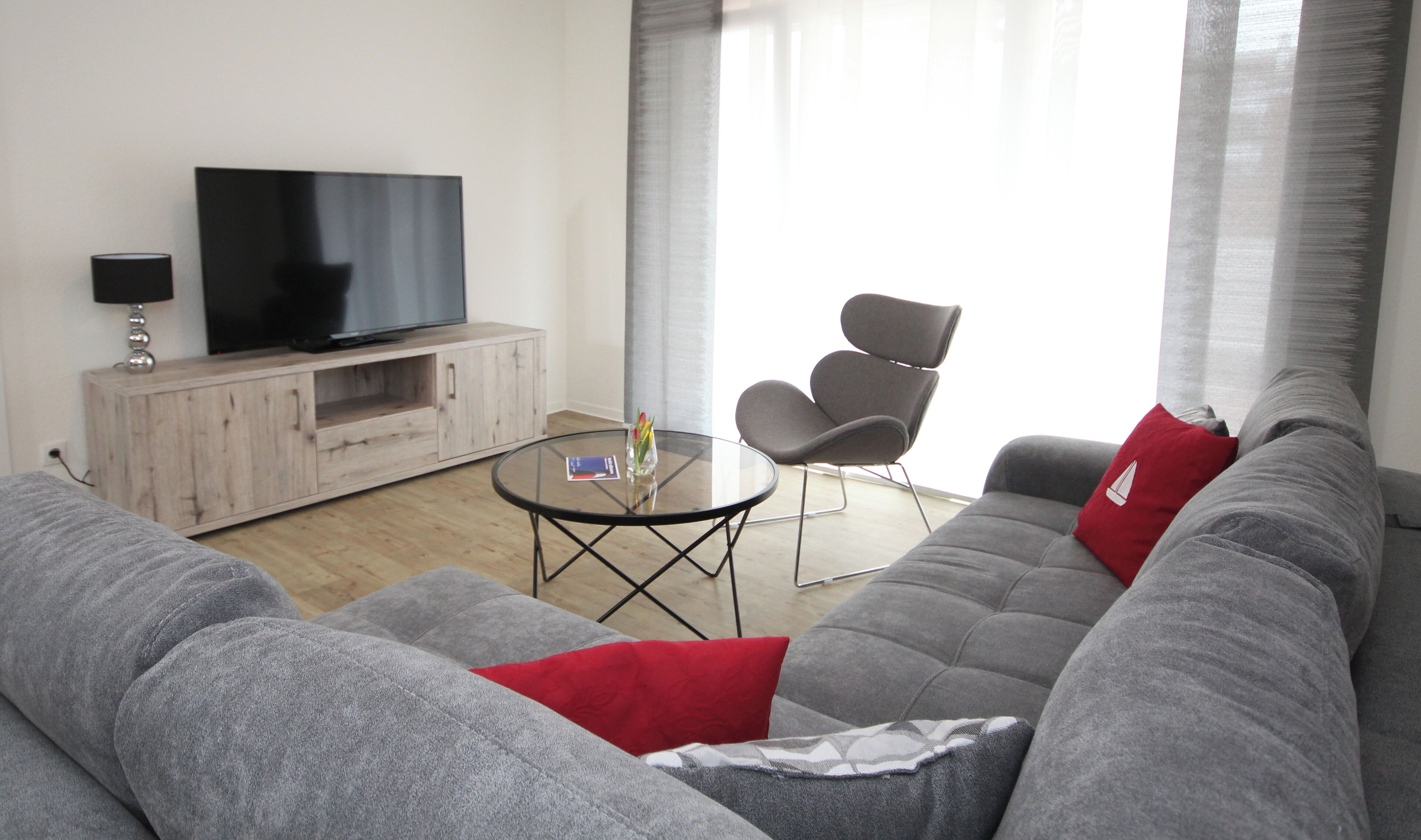 apartment, 2 bedrooms, annex building (suite 1 & 2) | living area | flat-screen tv