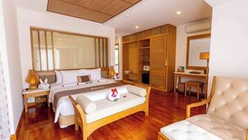 Villa, 3 Bedrooms, Private Pool, Garden View | Minibar, in-room safe, desk, blackout drapes