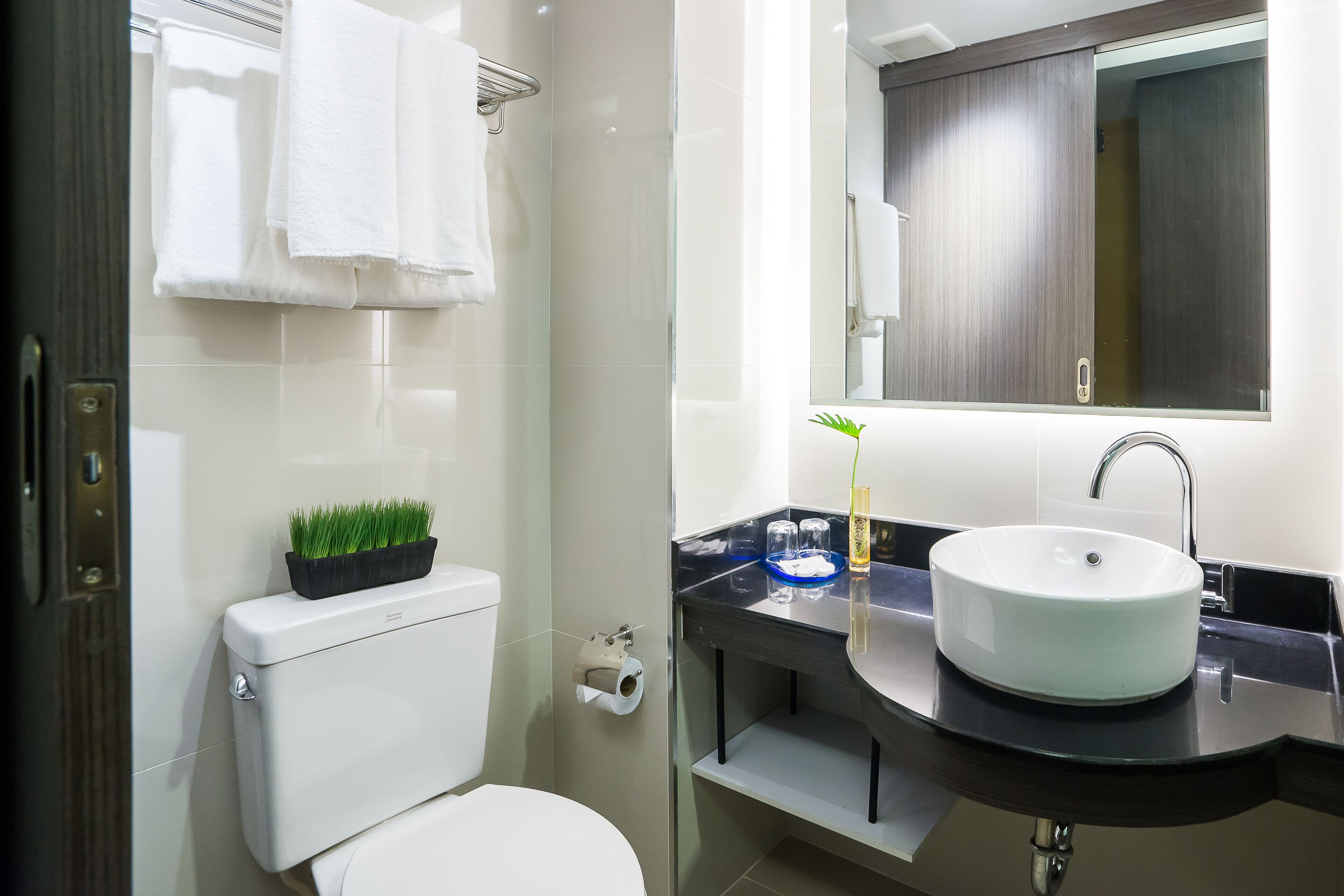 shower, bidet, towels