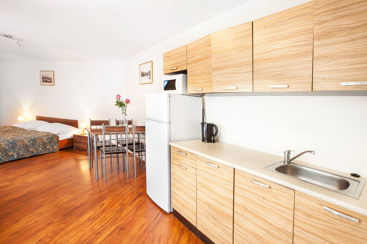 Apartment with Kitchen | Blackout drapes, cribs (free), WiFi (free), bed sheets