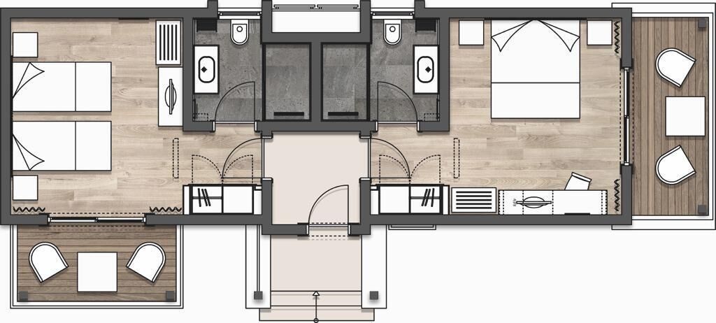 lemon family room | 2 bedrooms, premium bedding, minibar, in-room safe
