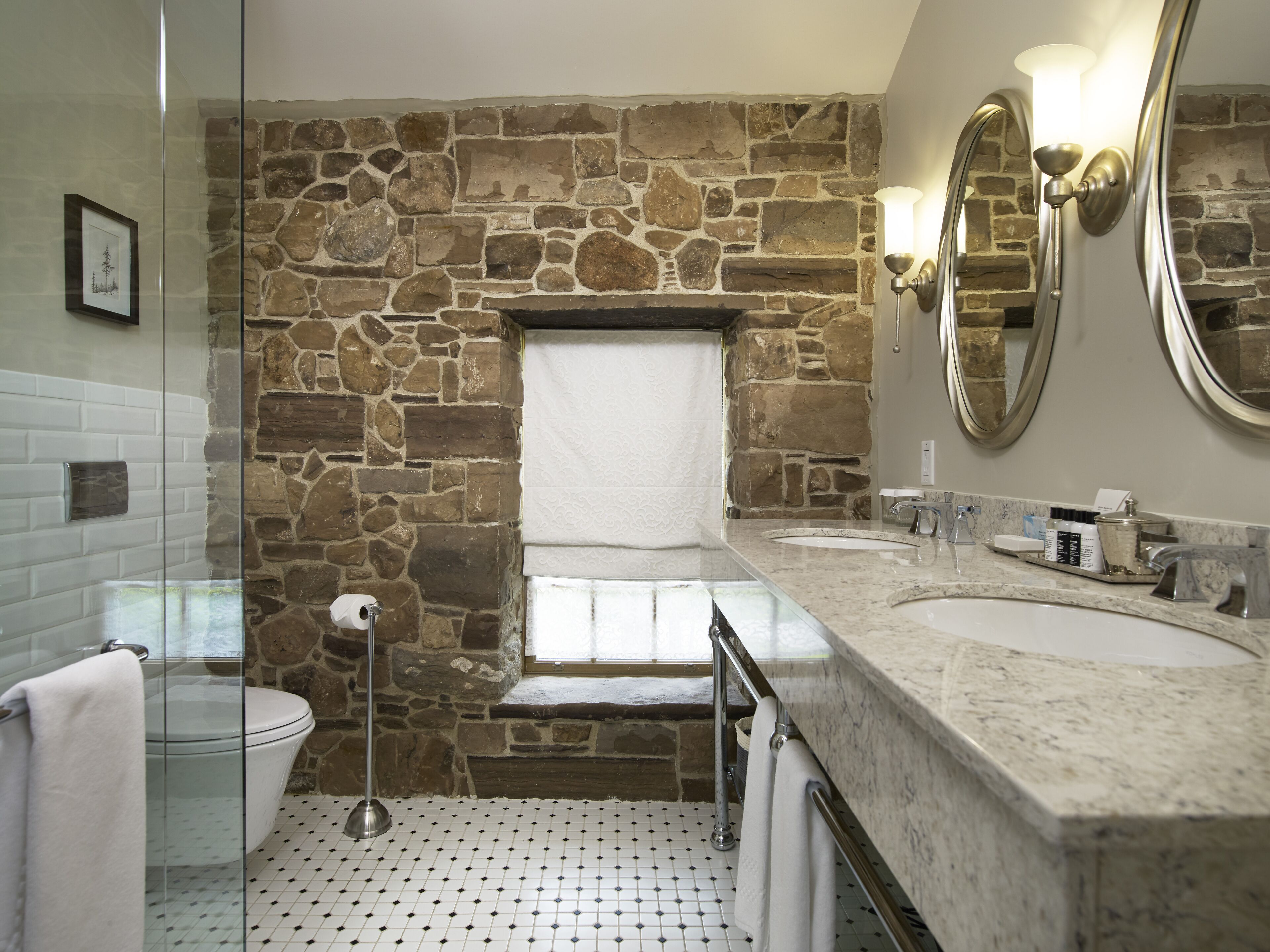 shower, rainfall showerhead, designer toiletries, hair dryer