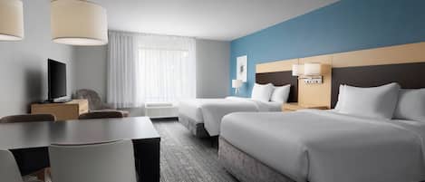 1 bedroom, premium bedding, laptop workspace, iron/ironing board