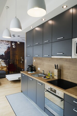 独特公寓, 1 间卧室 | 高档床上用品、熨斗/熨衣板、免费婴儿床、免费 WiFi