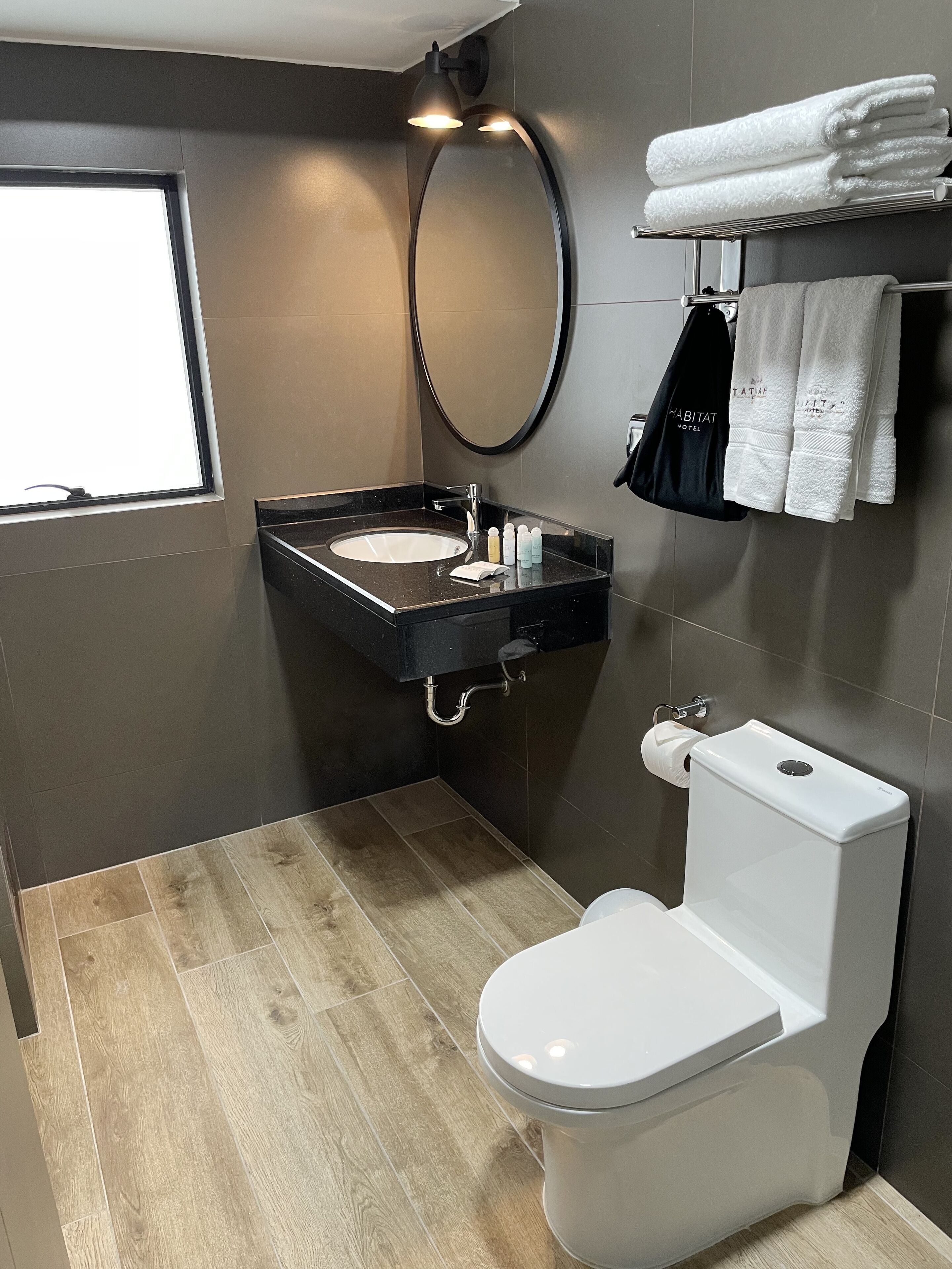 free toiletries, hair dryer, towels, soap