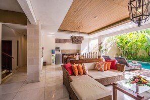 Villa, 2 Bedrooms, Private Pool | Living room | LCD TV - Kamajaya Villas Bali (Ubud)