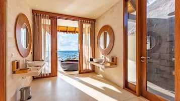 Ocean Pool Villa | Bathroom | Separate tub and shower, deep soaking tub, free toiletries, hair dryer
