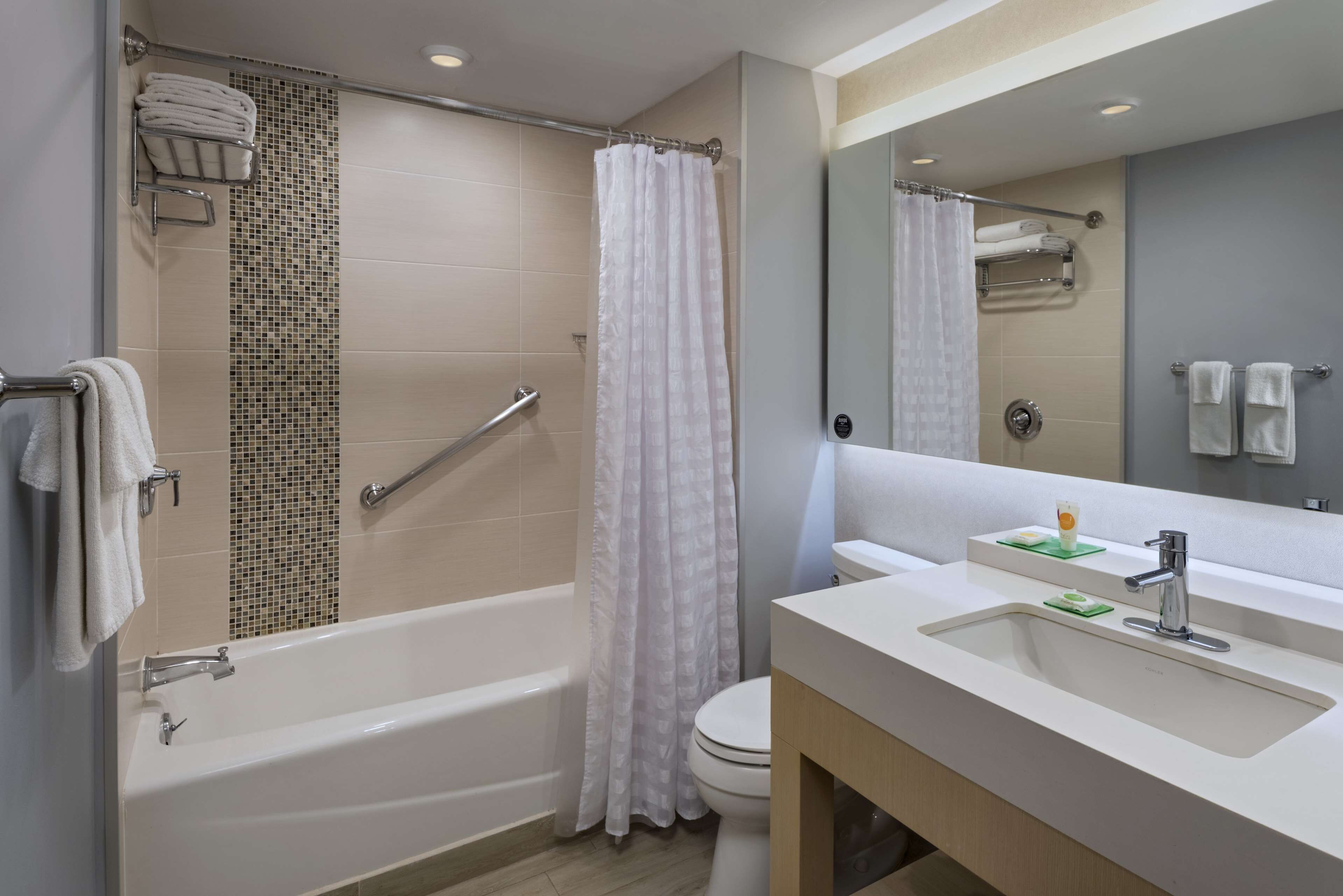room, 1 king bed | bathroom | shower, designer toiletries, hair dryer, towels
