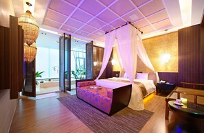 Bộ đồ giường cao cấp, trang trí khác biệt, màn/rèm cản sáng 