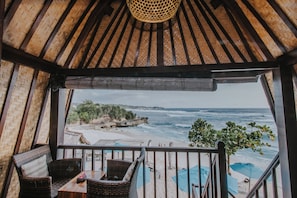 Familienbungalow, 2Â Schlafzimmer, Meerblick | Blick vom Balkon