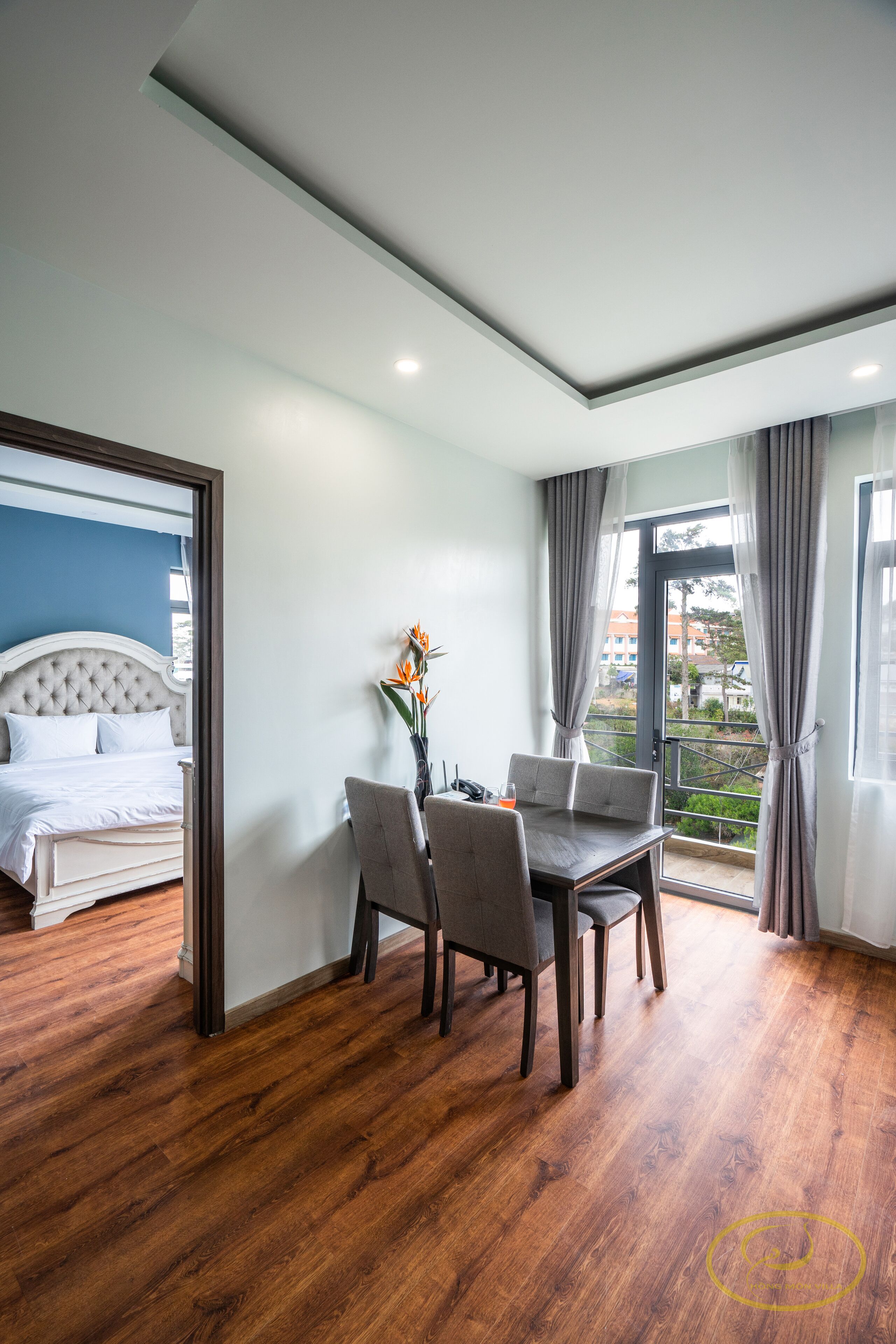 studio suite super king and bunk bed, balcony, garden view | view from room