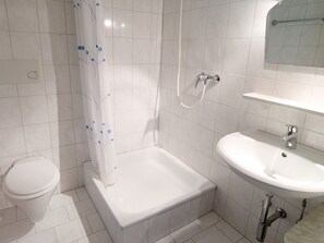 A bathroom with a shower, toilet, and sink. - Buchauer-Tirol Landhaus Buchauer (Thiersee)