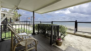 Double or Twin Room, Beachfront | Terrace/patio