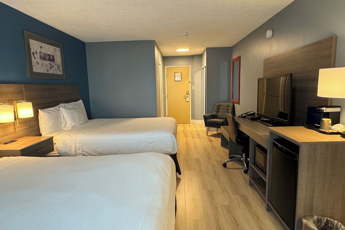 room, 2 queen beds, beachfront | iron/ironing board, free wifi, bed sheets