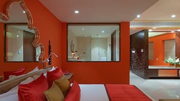 Luxury Suite, 1 King Bed, Bathtub, Partial Lake View | 1 bedroom, Egyptian cotton sheets, premium bedding, memory-foam beds