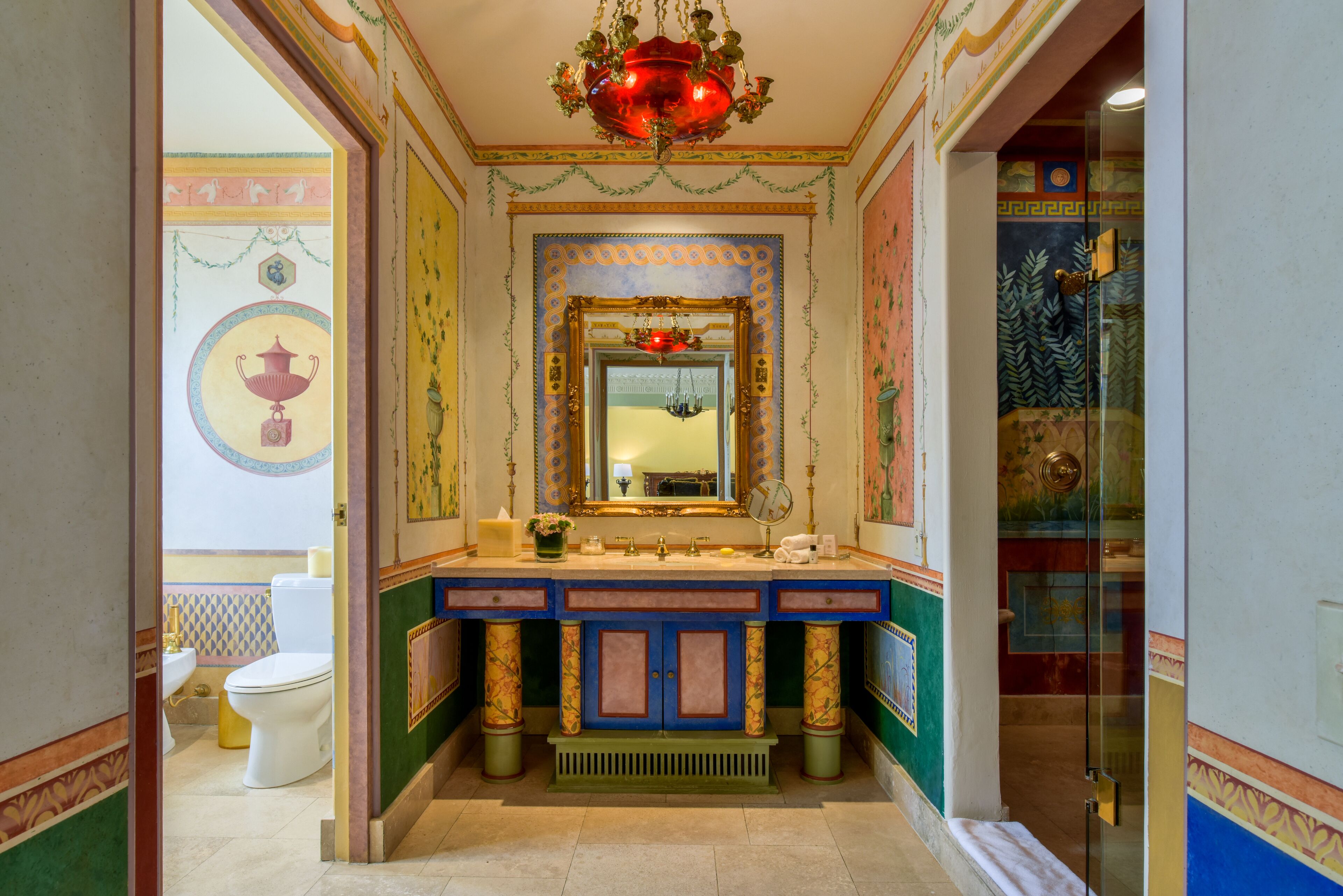 royal suite | bathroom | shower, designer toiletries, hair dryer, bathrobes