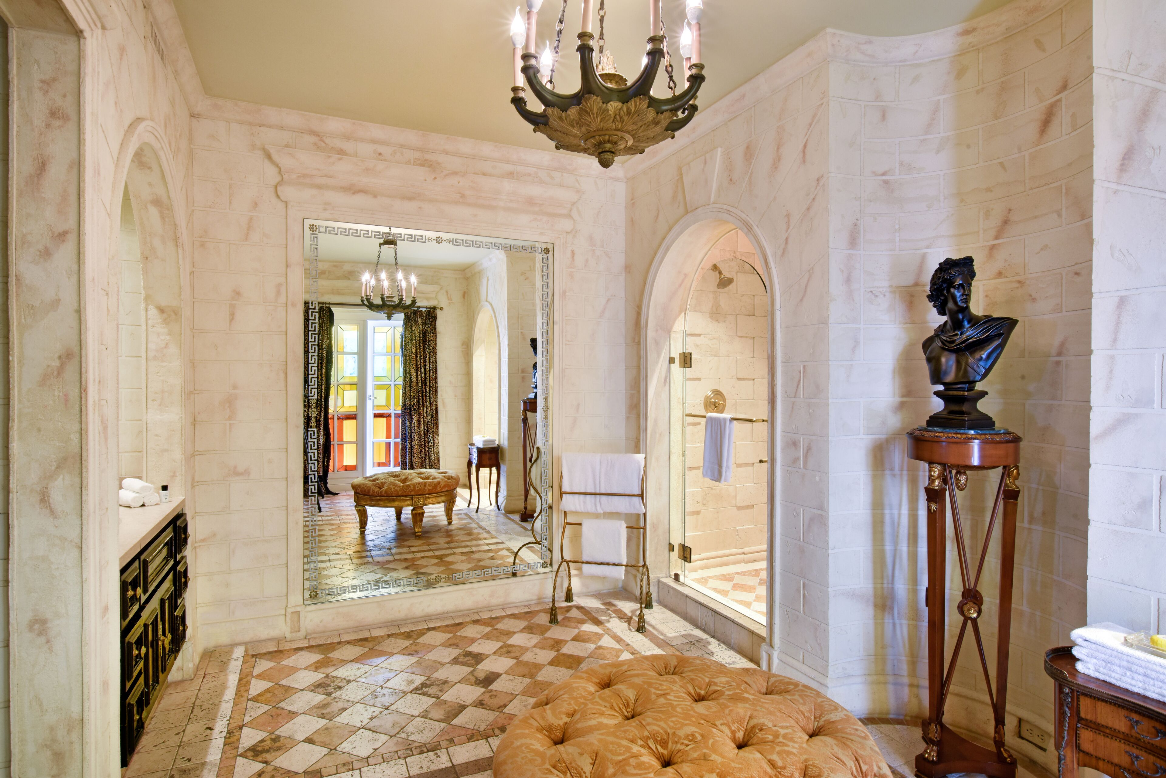 shower, designer toiletries, hair dryer, bathrobes