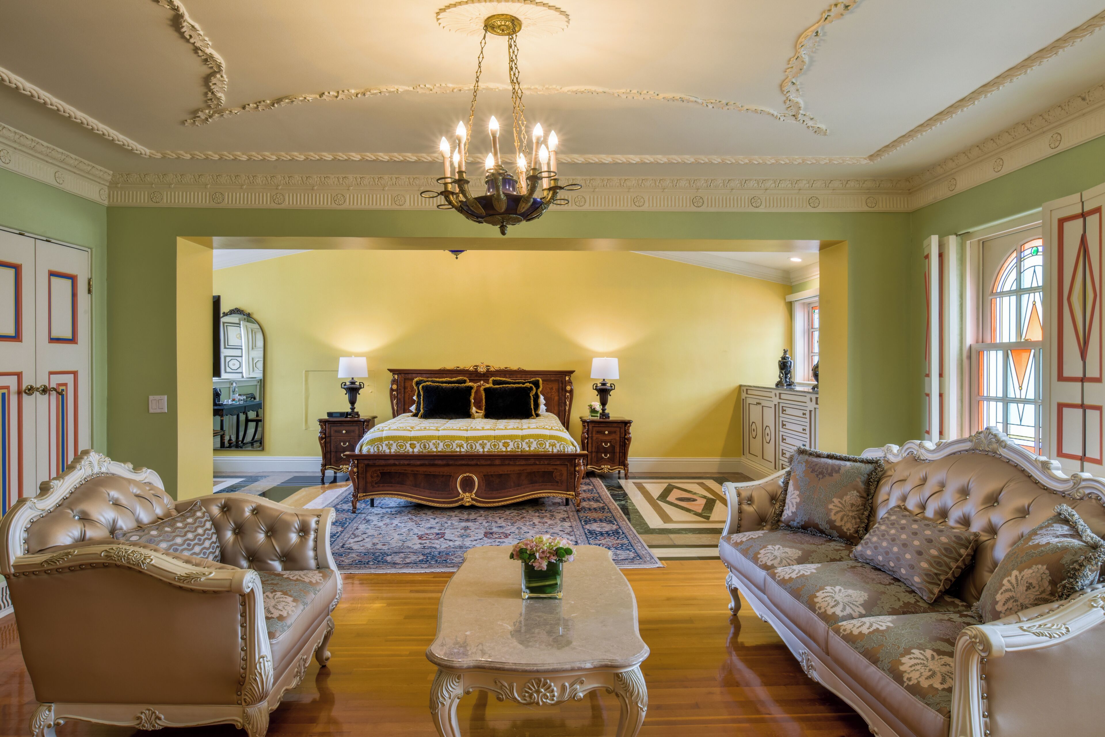 46-inch flat-screen TV with cable channels, TV