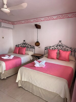 Desk, free WiFi, bed sheets