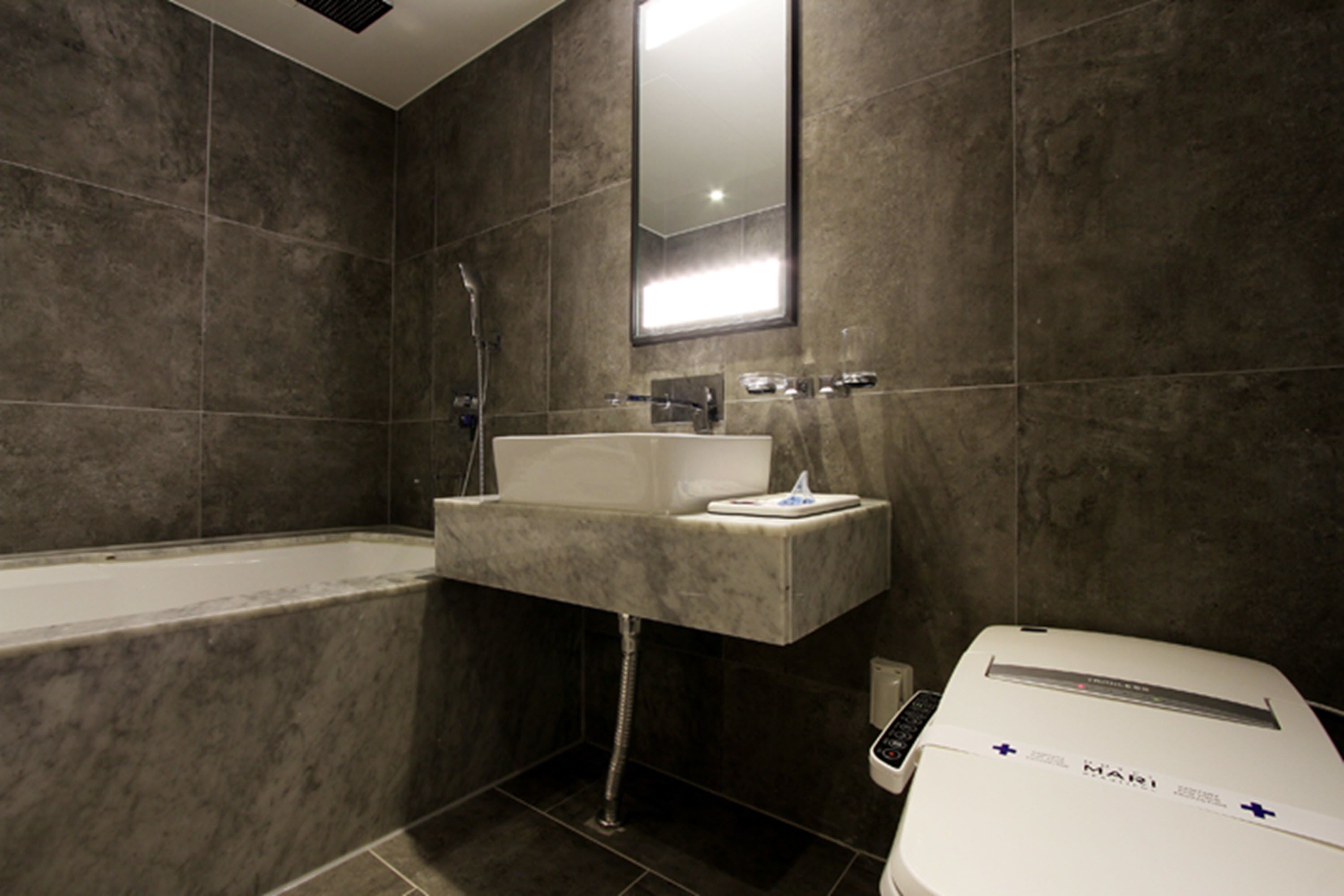 premium twin room | bathroom | combined shower/bathtub, free toiletries, hair dryer, bathrobes