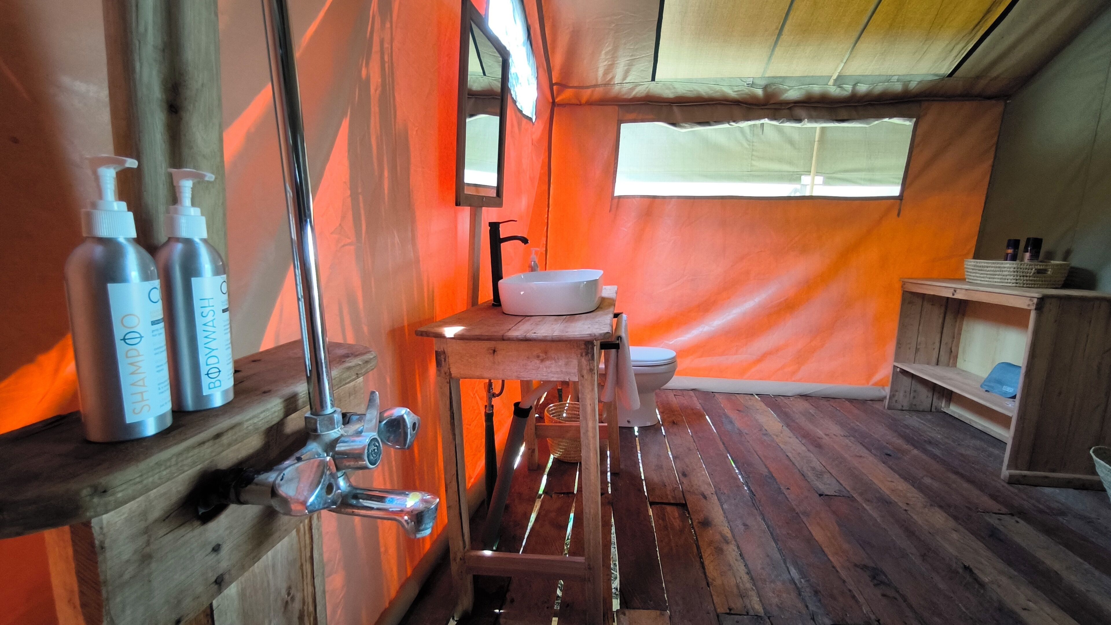 Exclusive Tent | Bathroom | Shower, towels, toilet paper