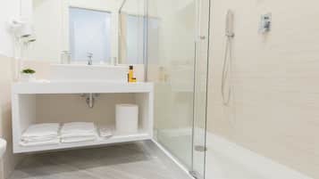 Shower, rainfall showerhead, hair dryer, bidet