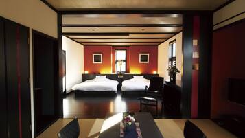 Yurin Villa, Modern Japanese Style, Twin Room With Private Indoor Hot Spring (Check-in by 6PM) | 1 bedroom, individually decorated, individually furnished, bed sheets