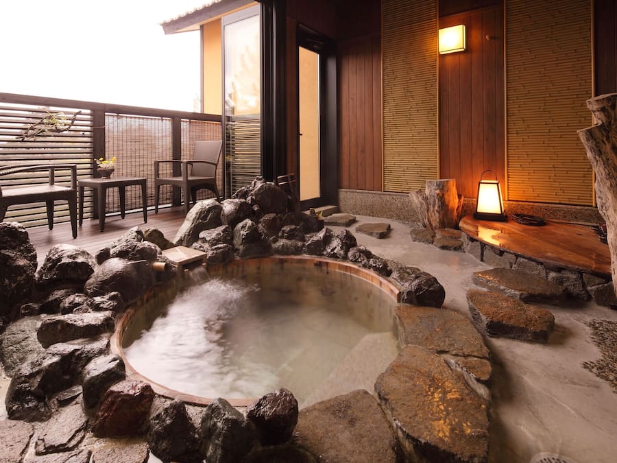 Yukino-Shita Villa, Japanese Traditional Style, Twin Room with Open-Air Bath(Check-in by 6PM) | Bathroom | Separate tub and shower, spring water tub, free toiletries, hair dryer