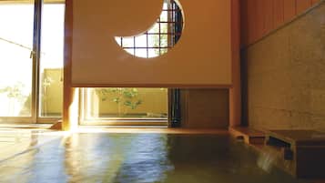 Unsui Villa, Japanese Sukiya style, Maisonette Double Room With Open-Air Bath(Check-in by 6PM) | Bathroom | Separate tub and shower, spring water tub, free toiletries, hair dryer