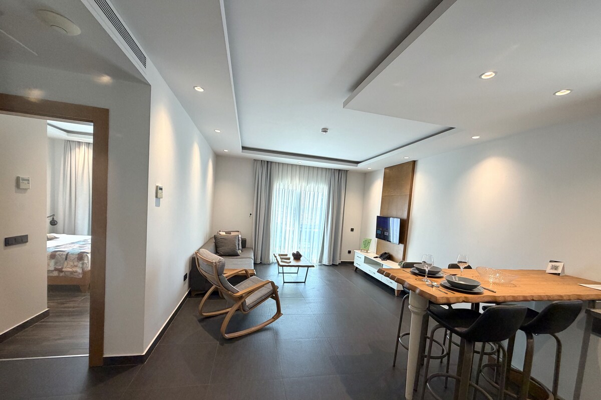 Appartement, 1 chambre, balcon, vue mer | Coin séjour