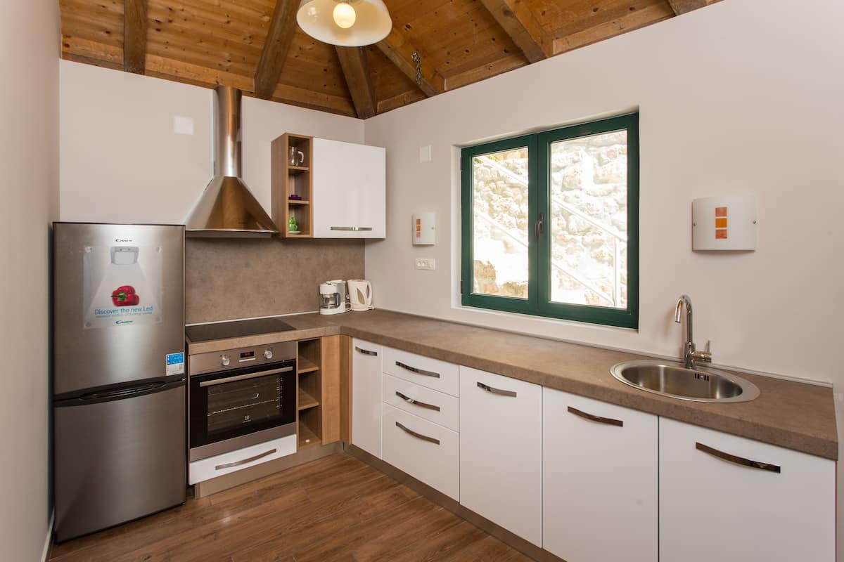 apartment, 1 bedroom, terrace, sea view | private kitchen | fridge, stovetop, cookware/dishes/utensils