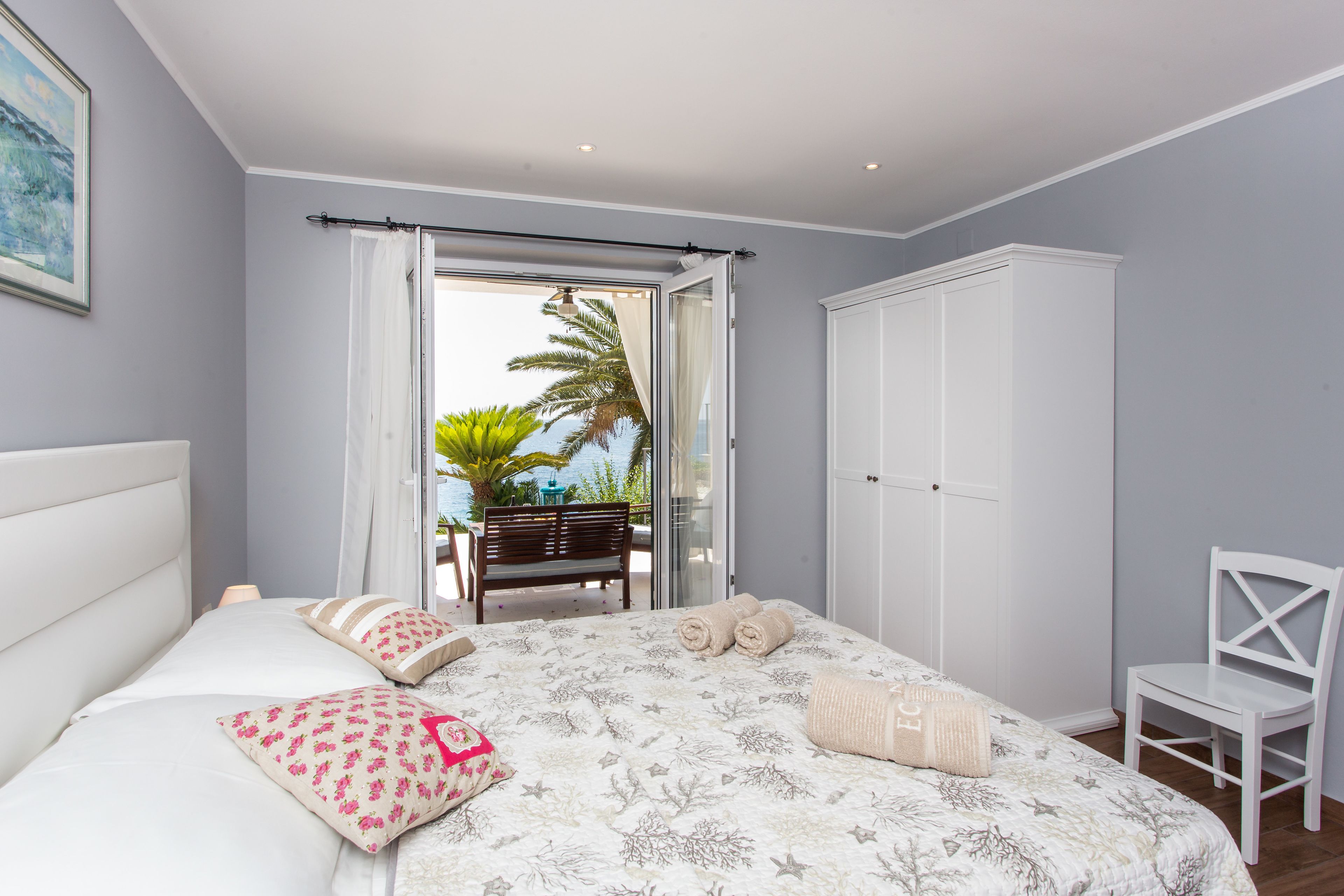 apartment, 1 bedroom, terrace, sea view | premium bedding, iron/ironing board, cots/infant beds, free wifi