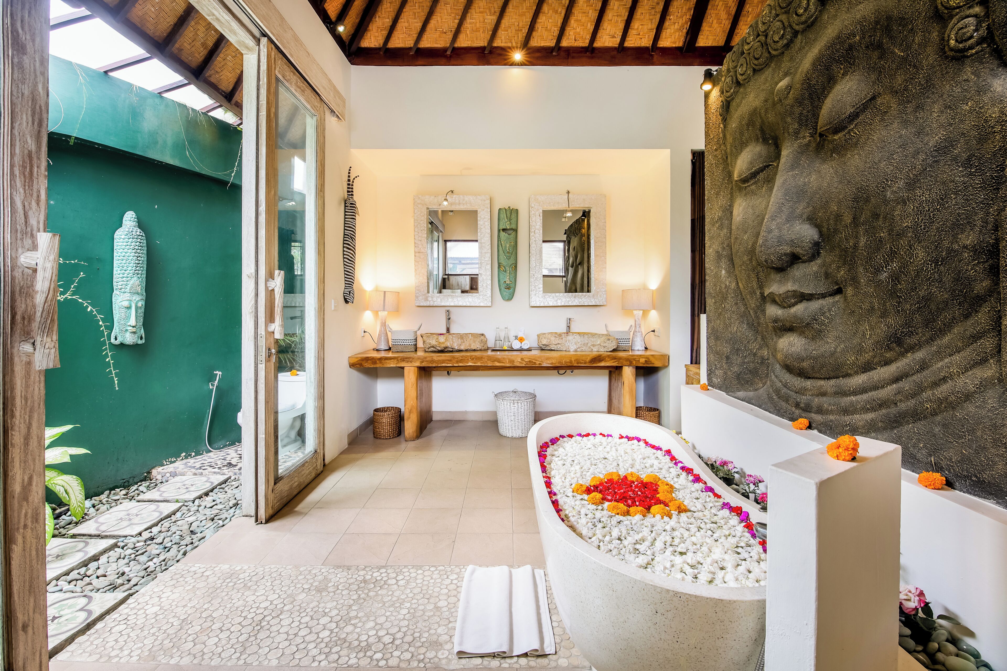 Villa, 3 Bedrooms, Private Pool | Bathroom | Separate tub and shower, deep soaking tub, rainfall showerhead