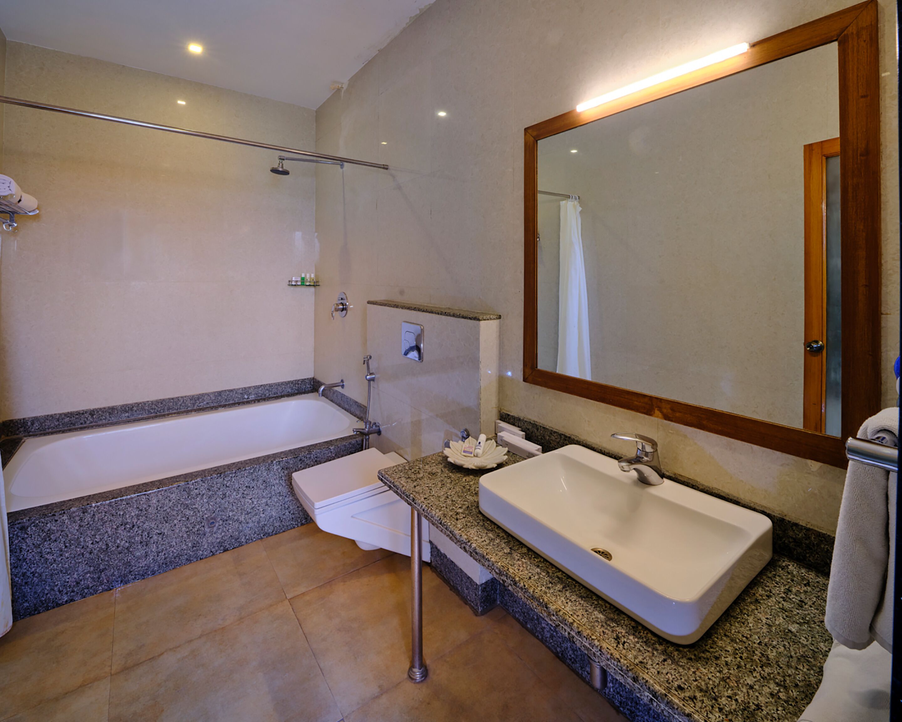 the krishna suite | bathroom | shower, free toiletries, hair dryer, bathrobes