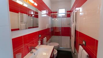 Double Room | Bathroom | Shower, hair dryer, bathrobes, bidet