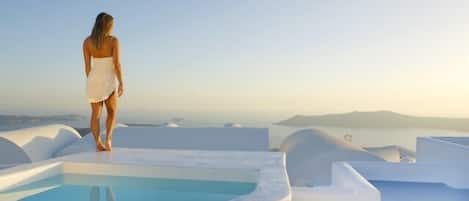 Honeymoon-Villa, eigener Pool, Meerblick (Outdoor Hot Tub) | Terrasse/Patio