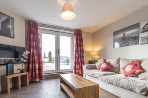 Luxury-Penthouse, 2 Schlafzimmer, Terrasse, Stadtblick | Wohnzimmer