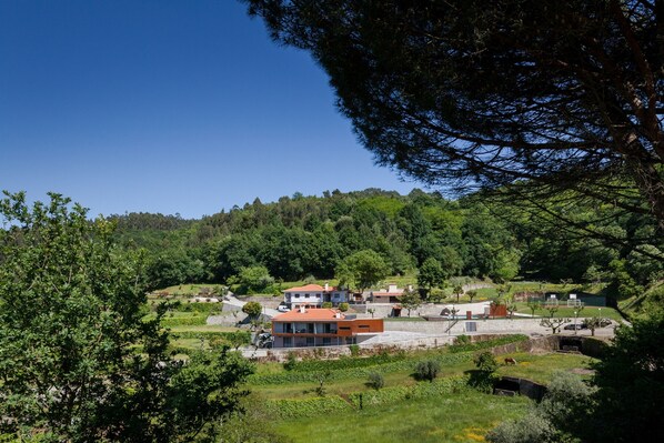 A residential area with modern houses, lush greenery, and a clear blue sky. - Quinta do Fontelo (Vouzela)