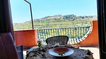 Junior-Suite, Terrasse, Stadtblick | 1 Schlafzimmer, hochwertige Bettwaren, Select-Comfort-Betten, Minibar