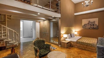 Family Apartment, Balcony, City View | In-room safe, desk, soundproofing, iron/ironing board