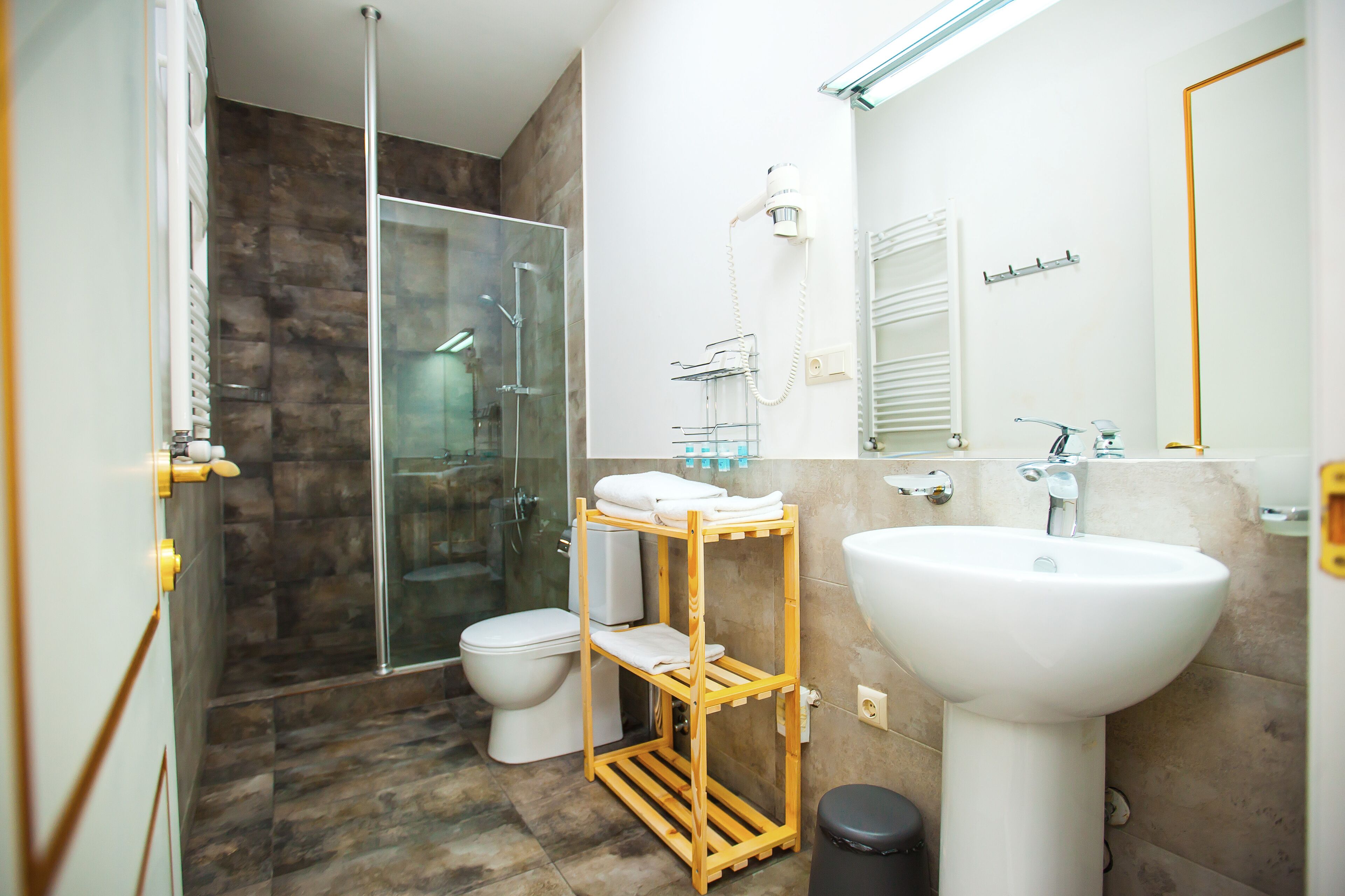 studio apartment | bathroom | free toiletries, hair dryer, bathrobes, slippers