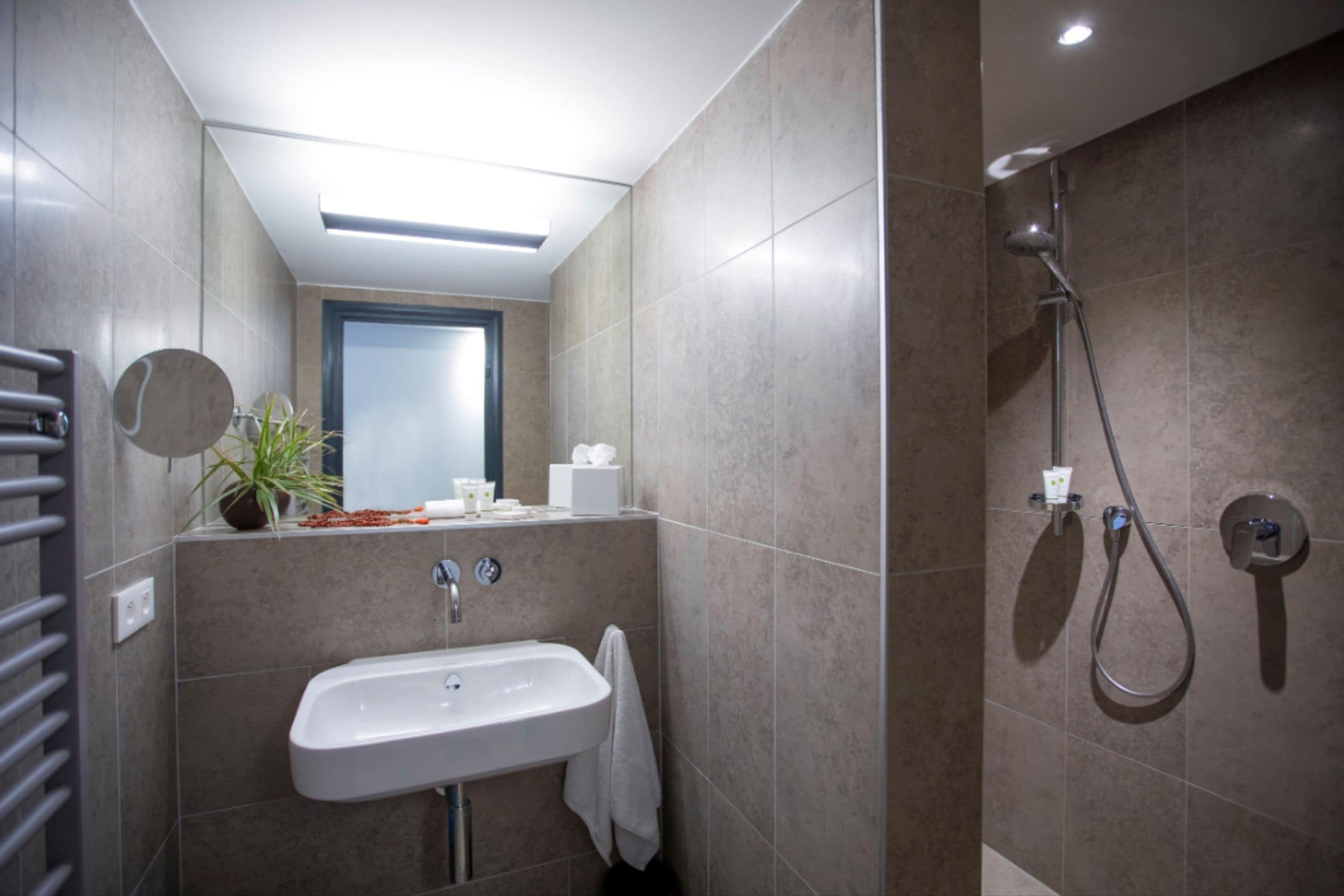 shower, free toiletries, hair dryer, bathrobes