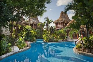 Outdoor pool, pool loungers