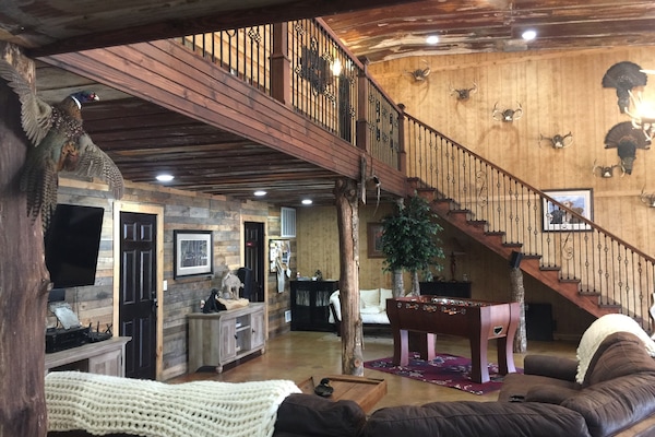 Cabaña Confort | Área de sala de estar | Televisión de pantalla plana, chimenea, Netflix y Hulu