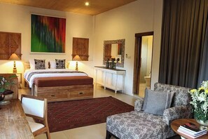 Villa | 1 soverom, sengetøy av topp kvalitet, minibar og safe på rommet