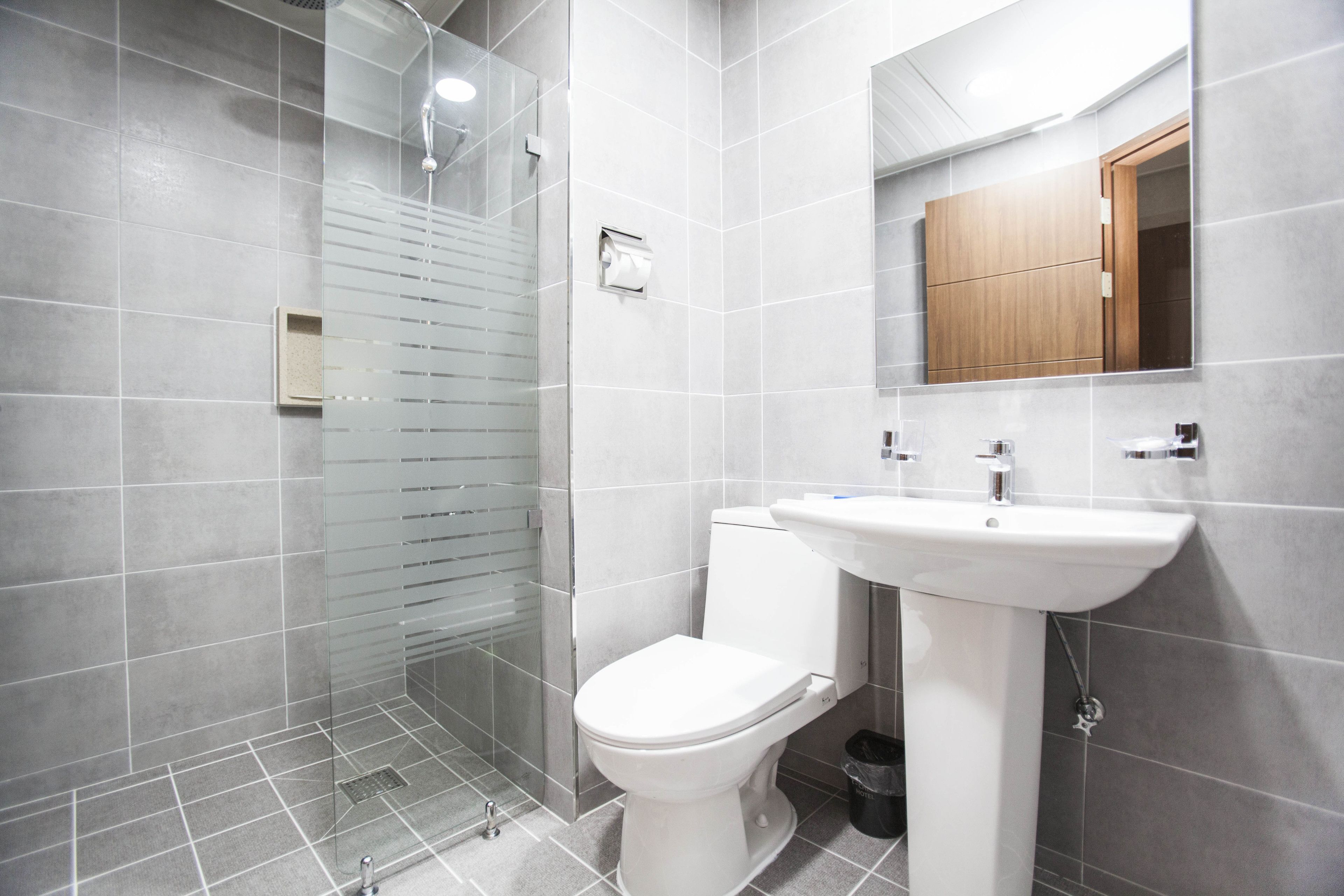 hair dryer, bathrobes, towels, soap